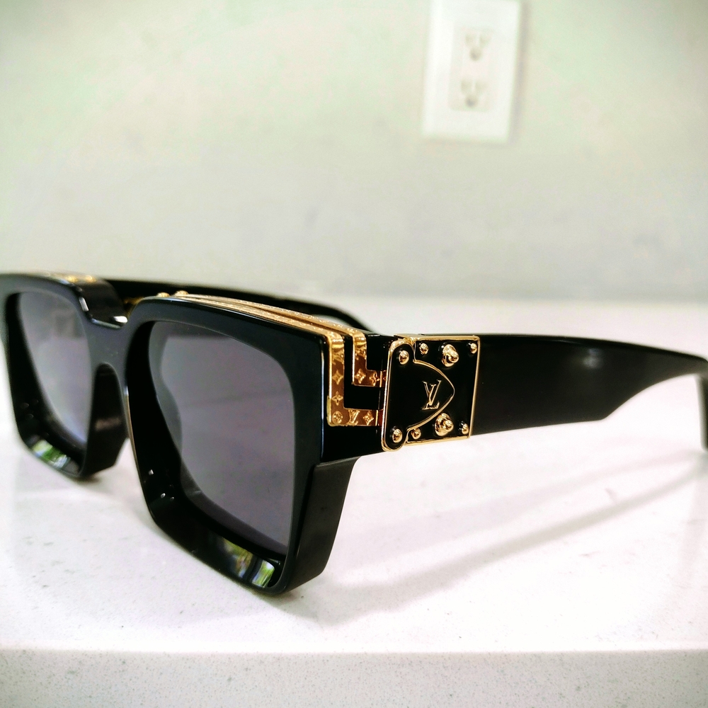 Louis Vuitton Black Sunglasses with Gold Details